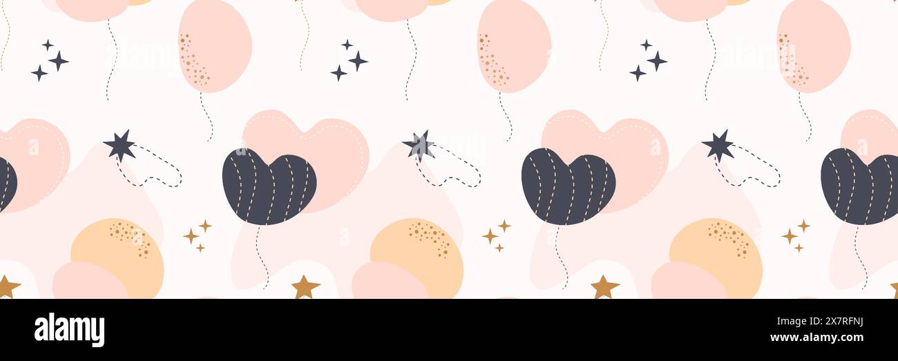 Bohemian baby pattern. Seamless baby pattern in boho style Stock Vector ...