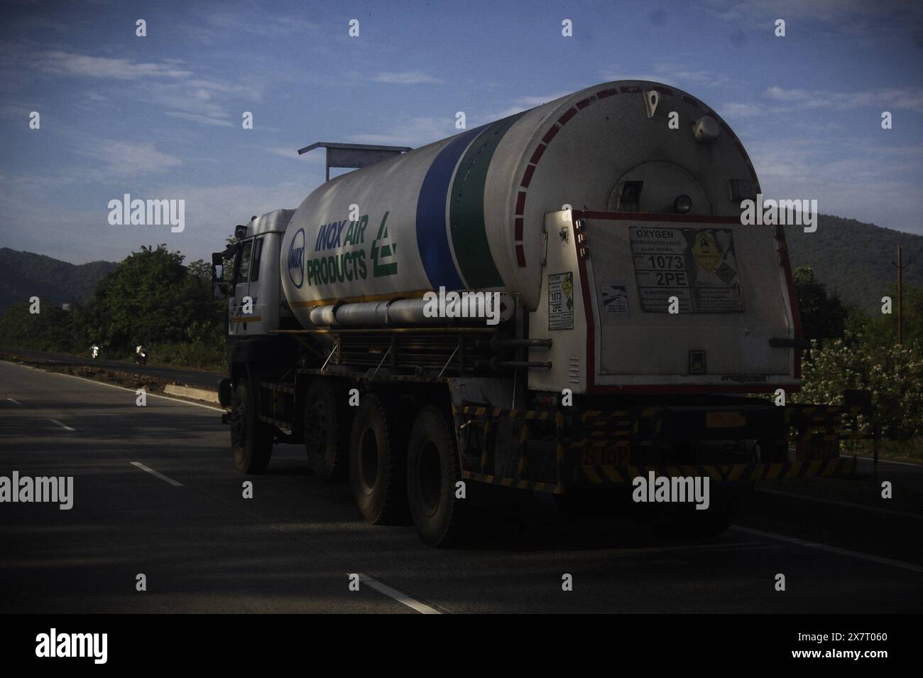 Critical Delivery Transporting Life Saving Liquid Oxygen Stock Photo