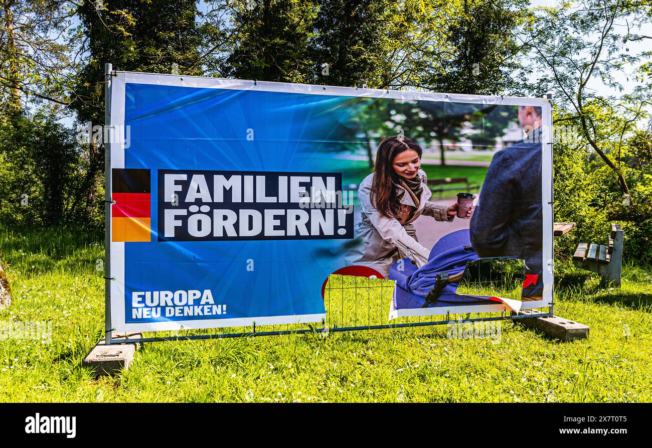 Hohentengen am Hochrhein, Germany, 11th May 2024: An election poster ...