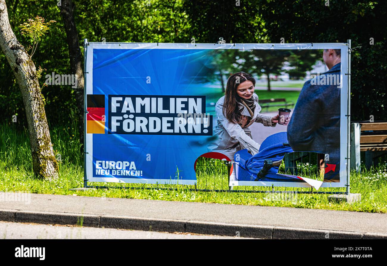 Hohentengen am Hochrhein, Germany, 11th May 2024: An election poster ...