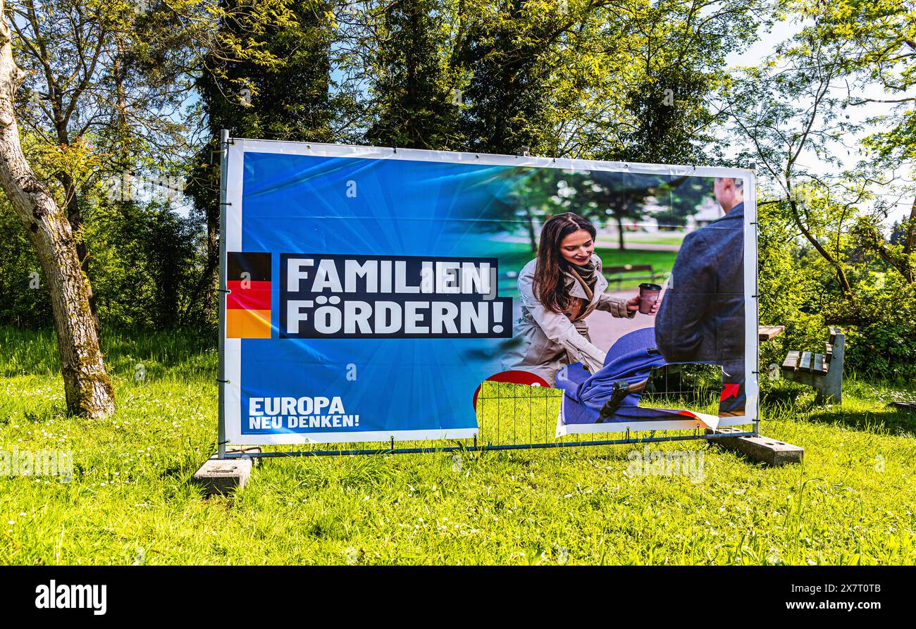 Hohentengen am Hochrhein, Germany, 11th May 2024: An election poster ...