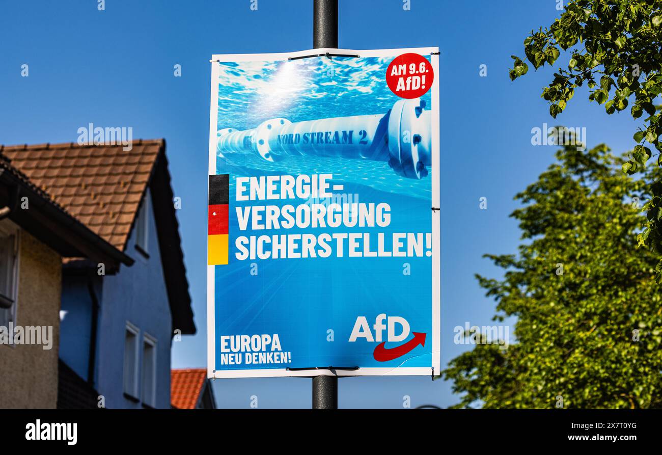 Klettgau, Germany, 11th May 2024: An election poster for Alternatives ...