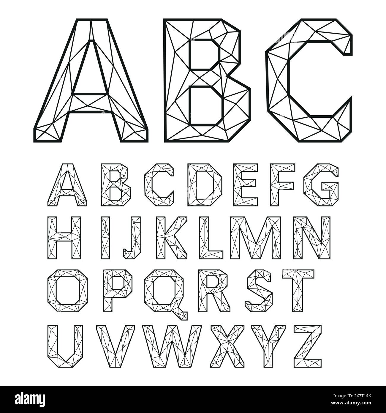 Alphabet Set. Black letters on a white background Stock Vector Image ...