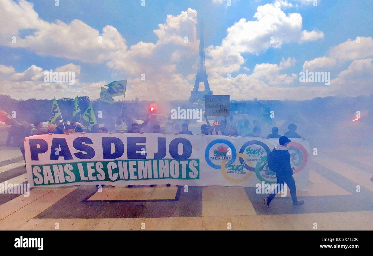 Paris France 21st May 2024 Action By Railway Workers Unions For 