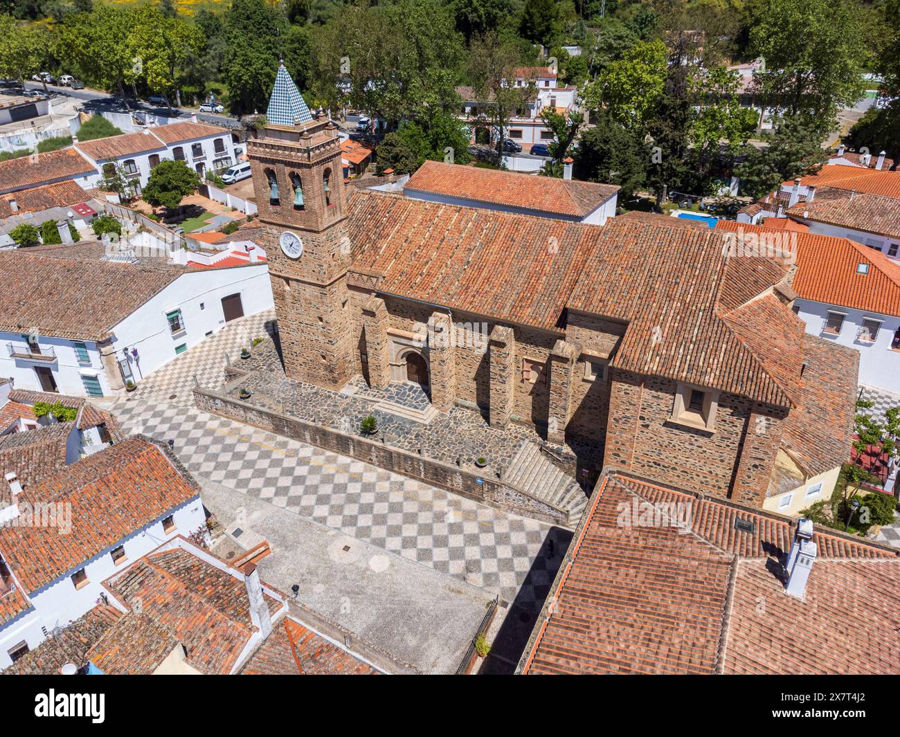 St. Martin's Church, Almonaster la Real , Huelva, Andalusia, Spain Stock Photo