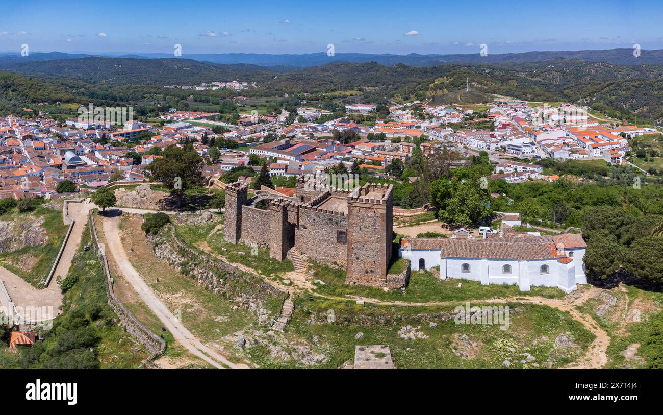Cortegana Castle, fortress of medieval origin, Huelva, Andalusia, Spain Stock Photo