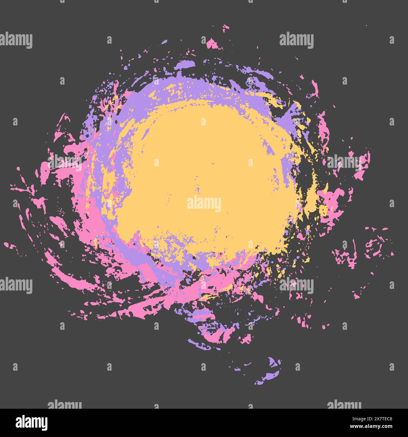 Colorful ink blot. Vector paint splatters. Artistic round text box ...
