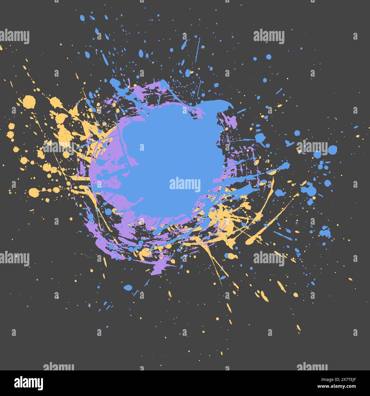 Colorful ink blot. Vector paint splatters. Artistic round text box ...
