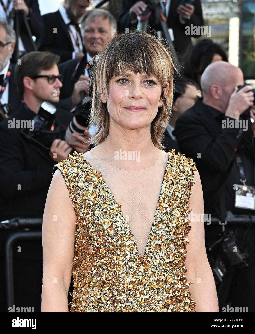 Cannes, France. 22nd May, 2023. French Actress, Marina Fois attends the ...