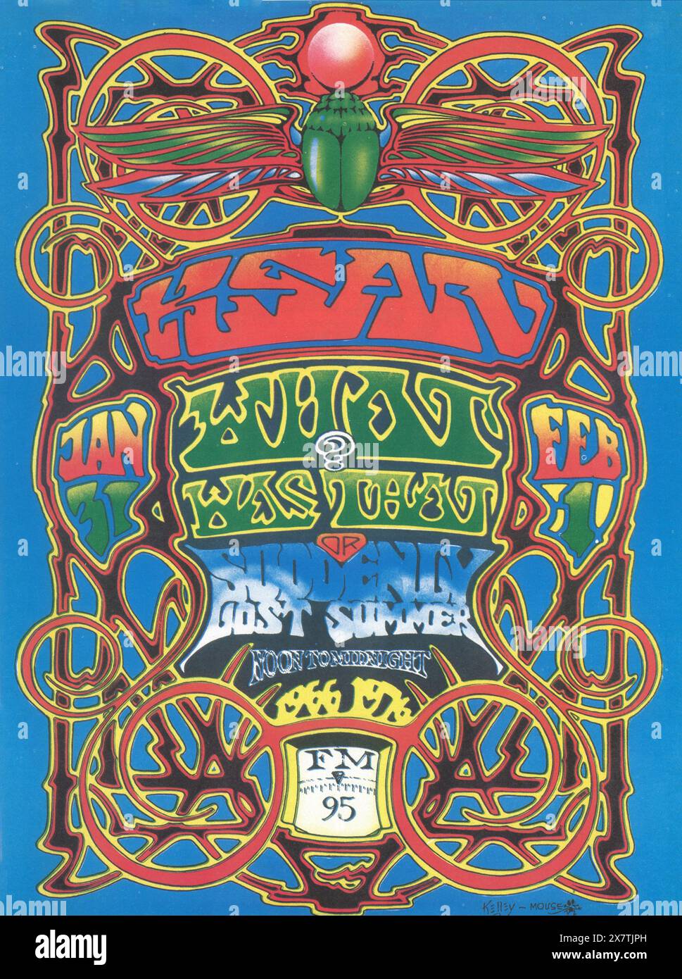 1976  Stanley Mouse, Alton Kelley, Ksan Music Fest, ORIGINAL CONCERT POSTER Stock Photo
