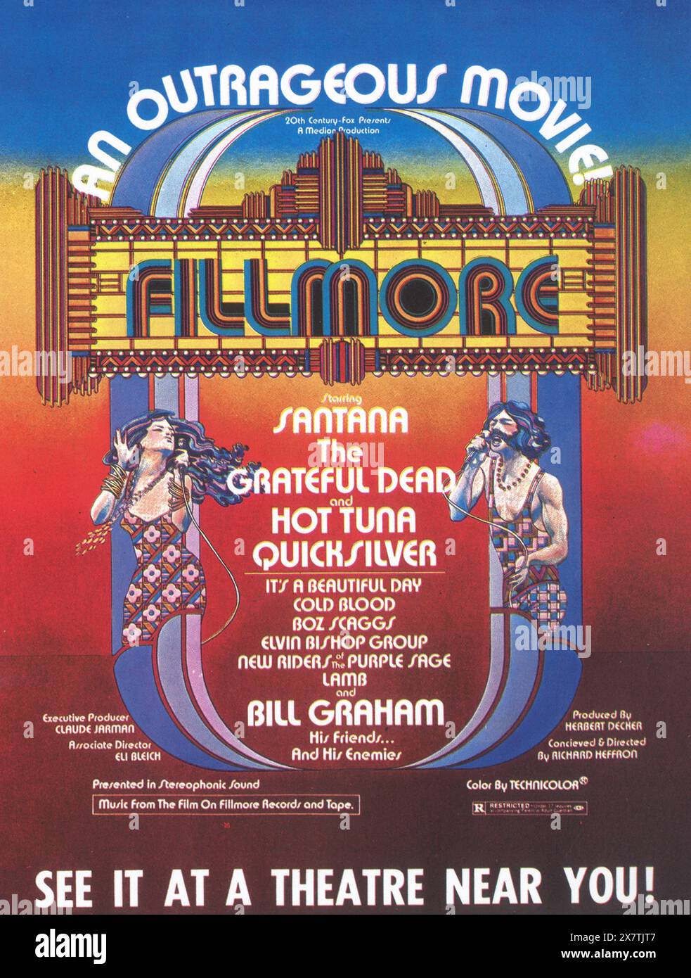 1972 Fillmore: The Last Days Movie Live album by Various Artists poster promo Stock Photo