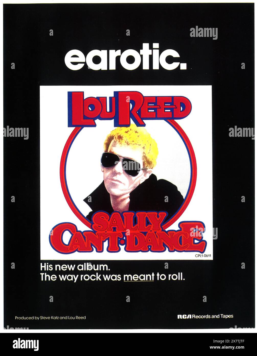 1974 Sally Can't Dance Lou Reed album promo release poster Stock Photo