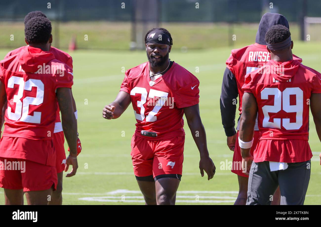 Florida, USA. 21st May, 2024. Tampa Bay Buccaneers cornerback Tavierre Thomas (37) participates in organized team activities (OTAs) on Tuesday, May 21, 2024, at the AdventHealth Training Center in Tampa. (Credit Image: © Douglas R. Clifford/Tampa Bay Times via ZUMA Press Wire) EDITORIAL USAGE ONLY! Not for Commercial USAGE! Stock Photo