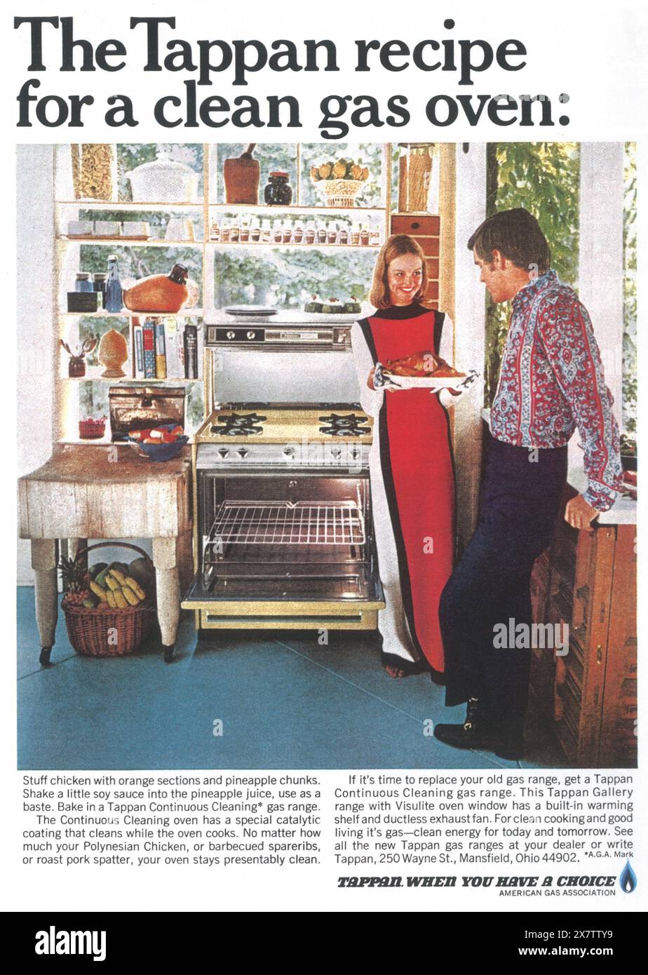 1972 Tappan Continuous Cleaning Gas Oven ad Stock Photo