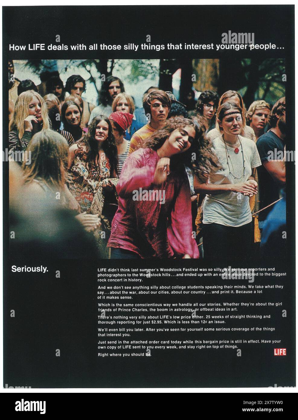 1970 LIFE magazine ad - '...things that interest younger people' Stock Photo