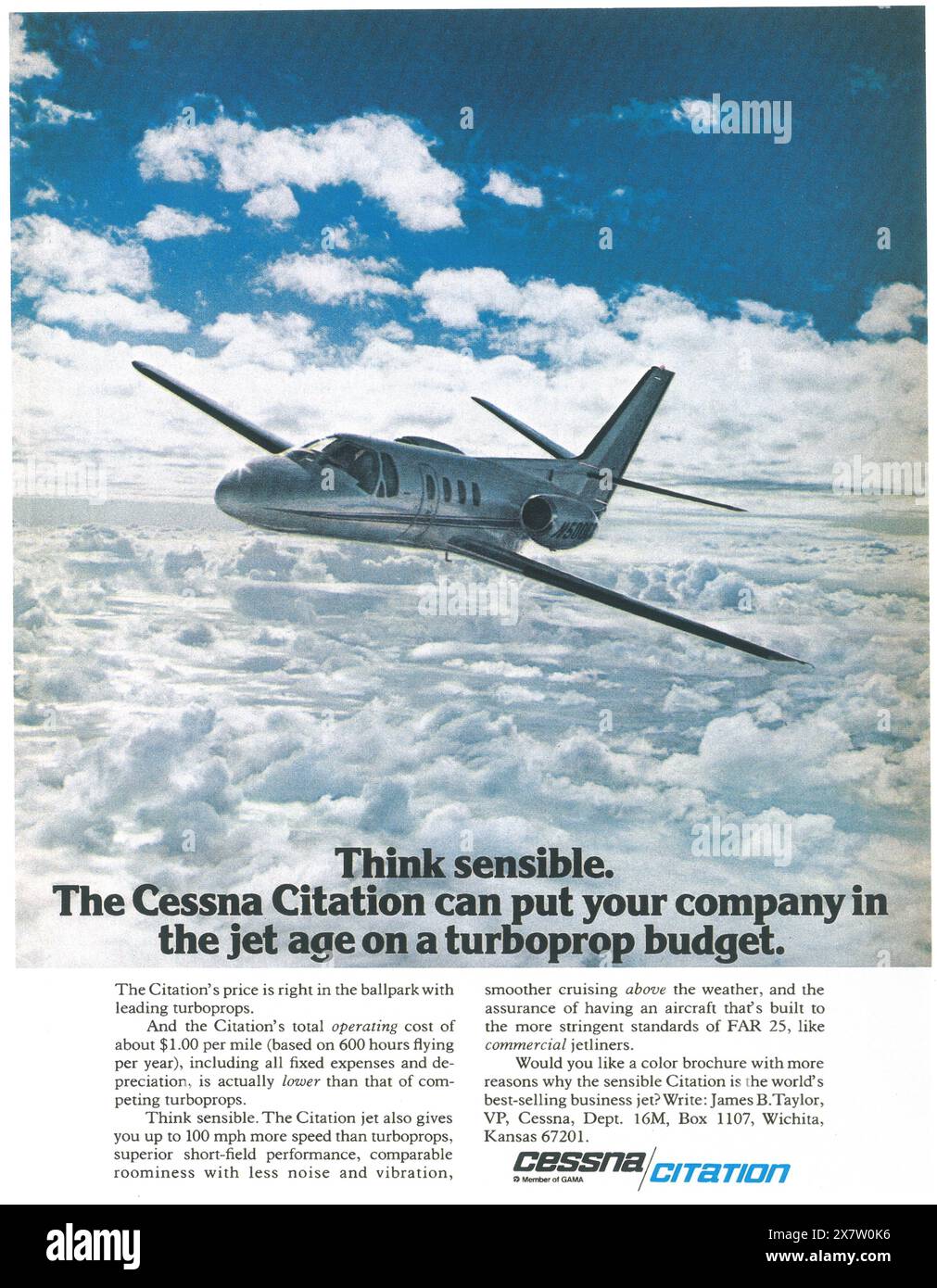 1975 Cessna The Citation jets ad Stock Photo