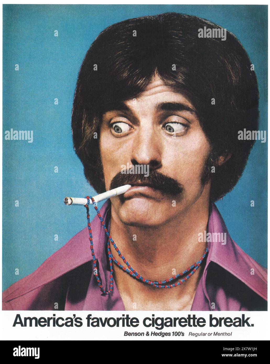 1971 BENSON & HEDGES cigarette ad- 'America's favorite cigarette break.' Stock Photo