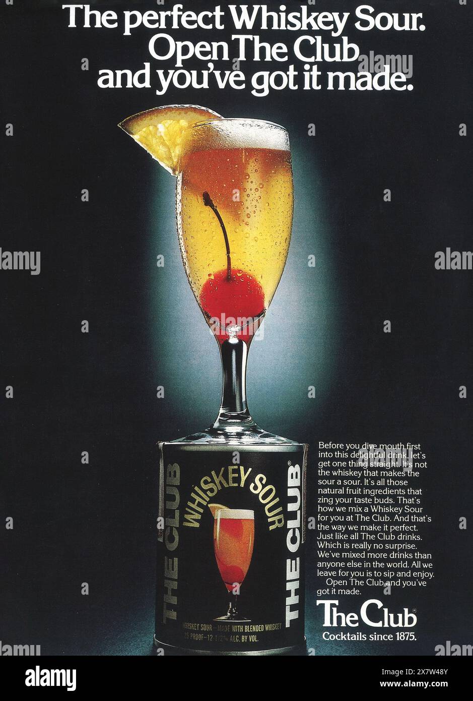 1970s The Club Whiskey Sour ad Stock Photo
