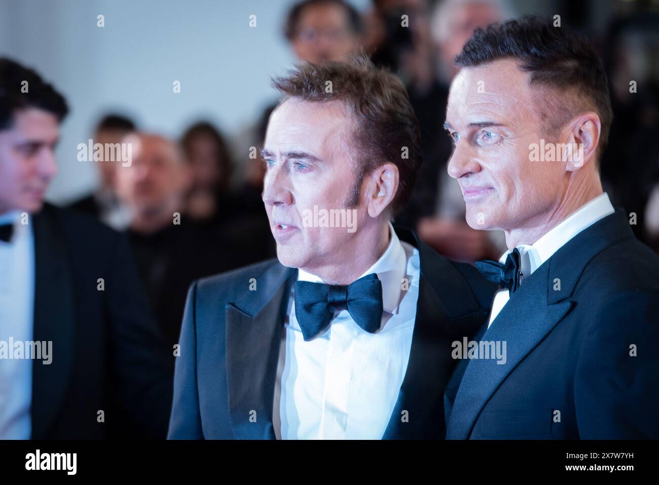 Cannes, France. 17th May, 2024. Nicolas Cage and Julian McMahon attend 'The Surfer' Red Carpet at the 77th annual Cannes Film Festival at Palais des Festivals. (Photo by Loredana Sangiuliano/SOPA Images/Sipa USA) Credit: Sipa USA/Alamy Live News Stock Photo
