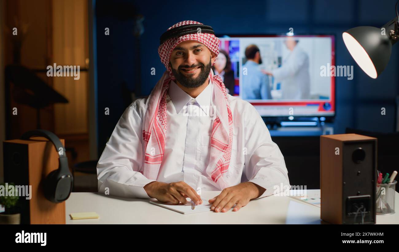 Portrait smiling arab man engaged hi-res stock photography and images ...