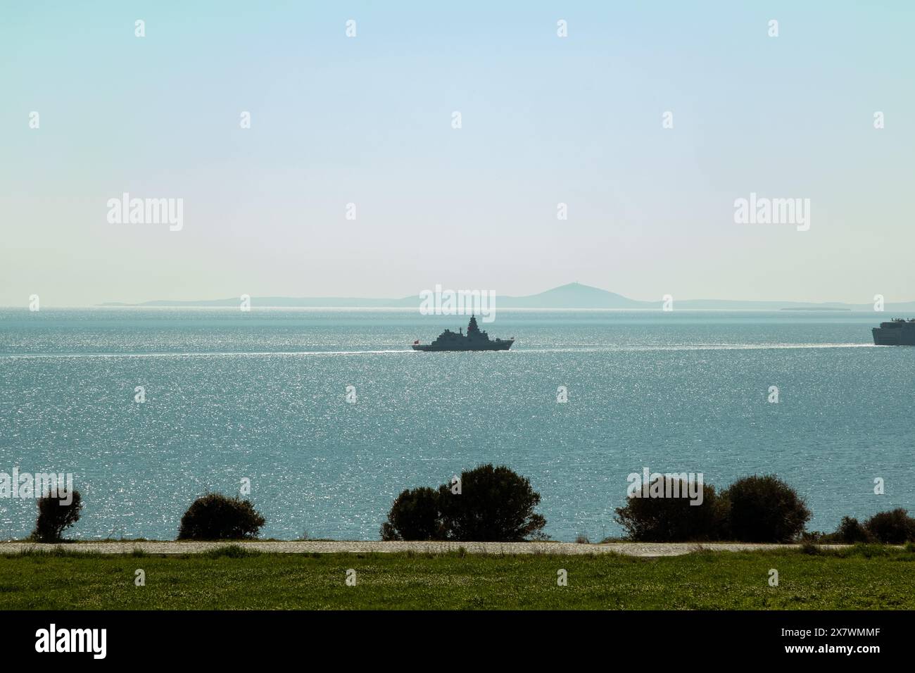 Turkish Cal Mar Canakkale, Turkey - Mar 18 2024: Turkish warships in the Aegean Sea ...