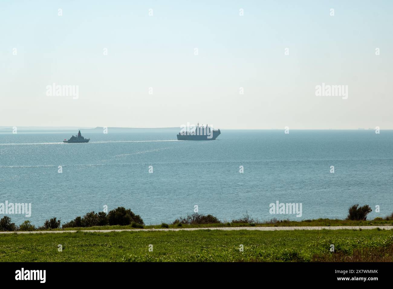 Turkish Cal Mar Canakkale, Turkey - Mar 18 2024: Turkish warships in the Aegean Sea ...
