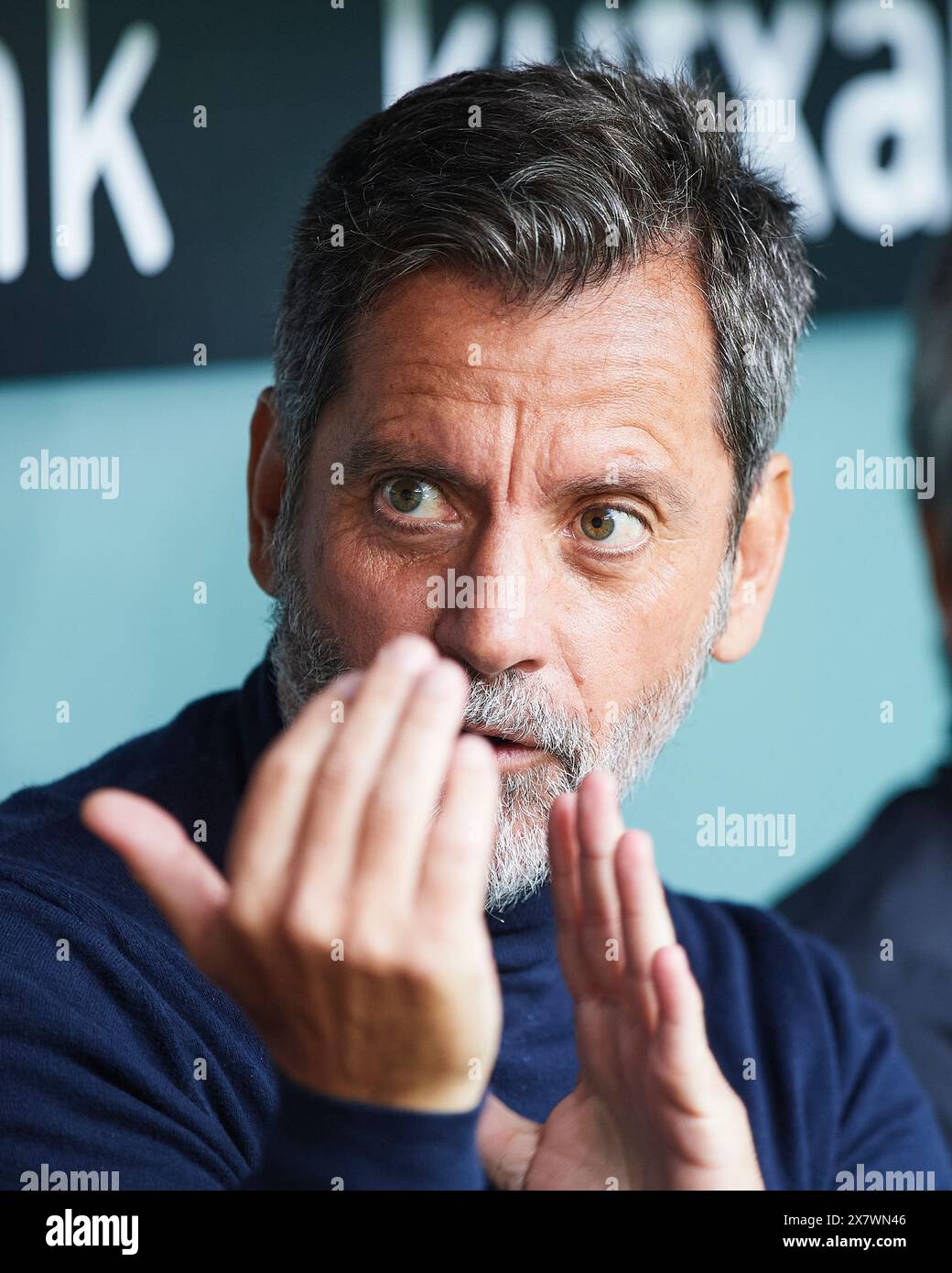 Sevilla FC head coach Quique Sanchez Flores looks on during the LaLiga EA Sports match between Athletic Club and Sevilla FC at San Mames Stadium on Ma Stock Photo
