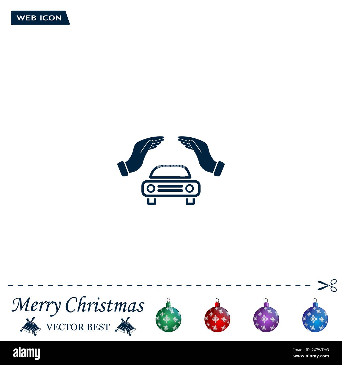 Car Insurance web icon. vector design Stock Vector