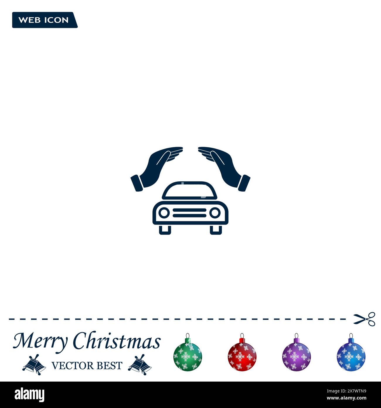 Car Insurance web icon. vector design Stock Vector