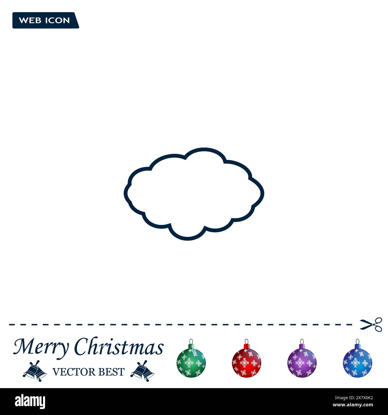 cloud icon, vector illustration. Flat design style Stock Vector