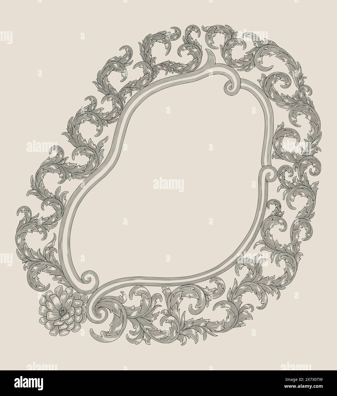 antique frame vintage engraving vector illustration Stock Vector