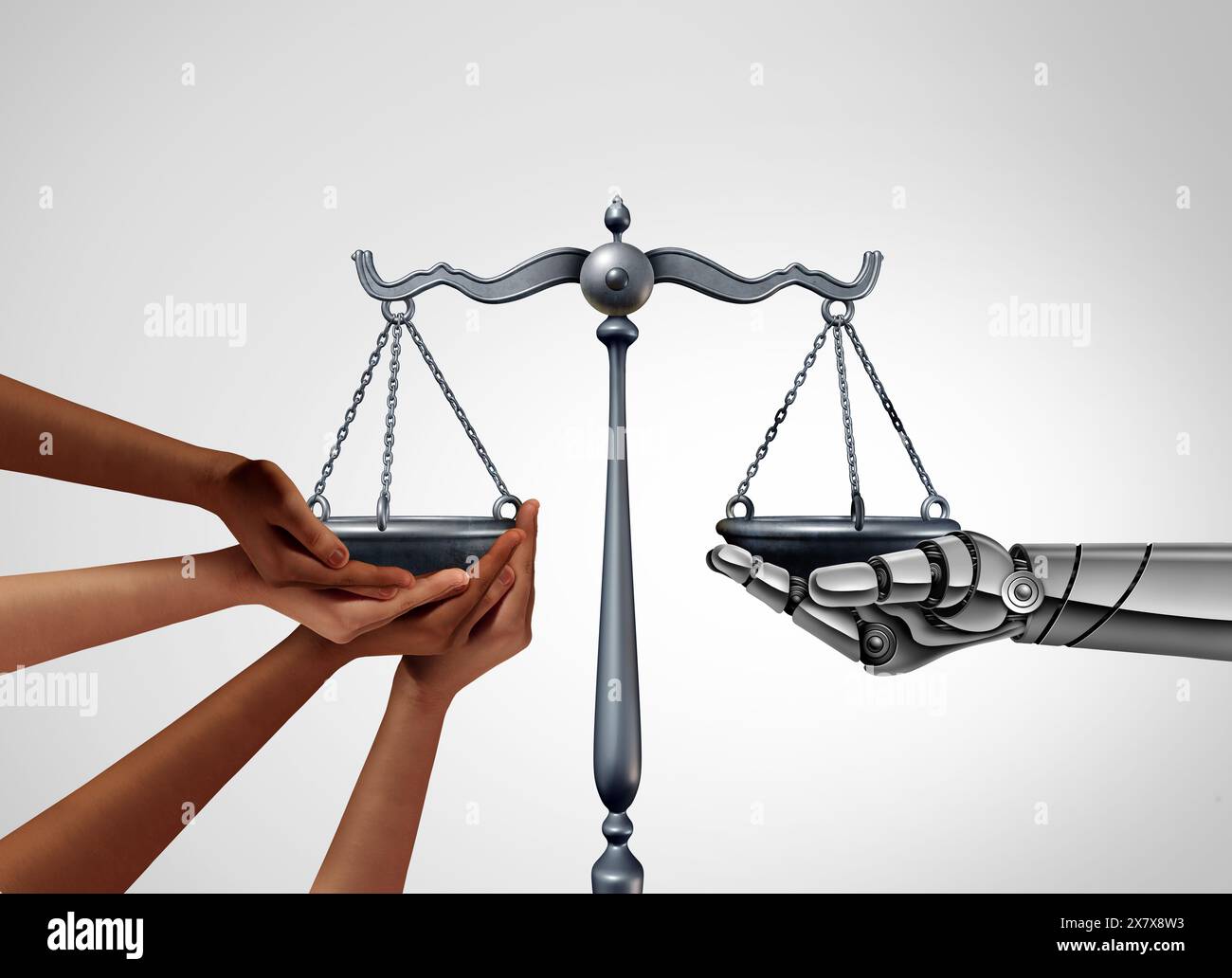 AI and community law or artificial intelligence and the legal system as ethical issues related to advanced machine learning and technology ethics in r Stock Photo