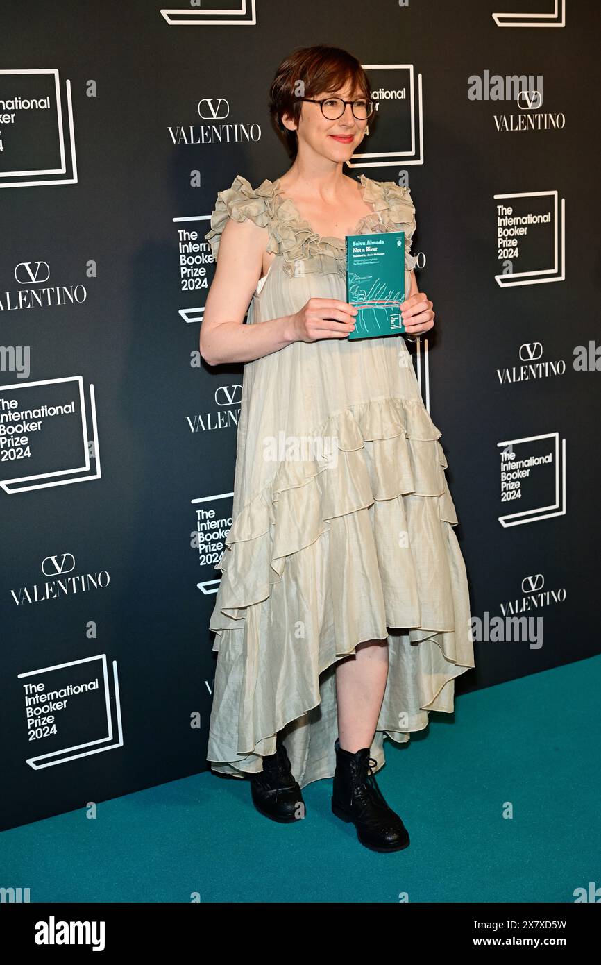 LONDON, ENGLAND - MAY 21 2024: translator Annie McDermott with the shortlisted book 'Not a River'attends The International Booker Prize 2024 announcement at Tate Modern in London, England. Credit: See Li/Picture Capital/Alamy Live News Stock Photo