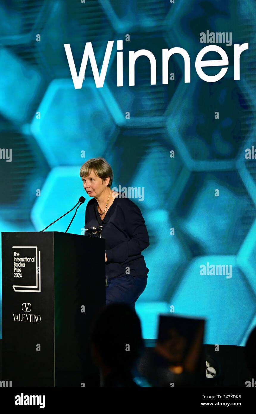 LONDON, ENGLAND - MAY 21 2024: Author Jenny Erpenbeck, winners of the International Booker Prize 2024 for her book 'Kairos' onstage during The International Booker Prize 2024 announcement at Tate Modern in London, England. Credit: See Li/Picture Capital/Alamy Live News Stock Photo