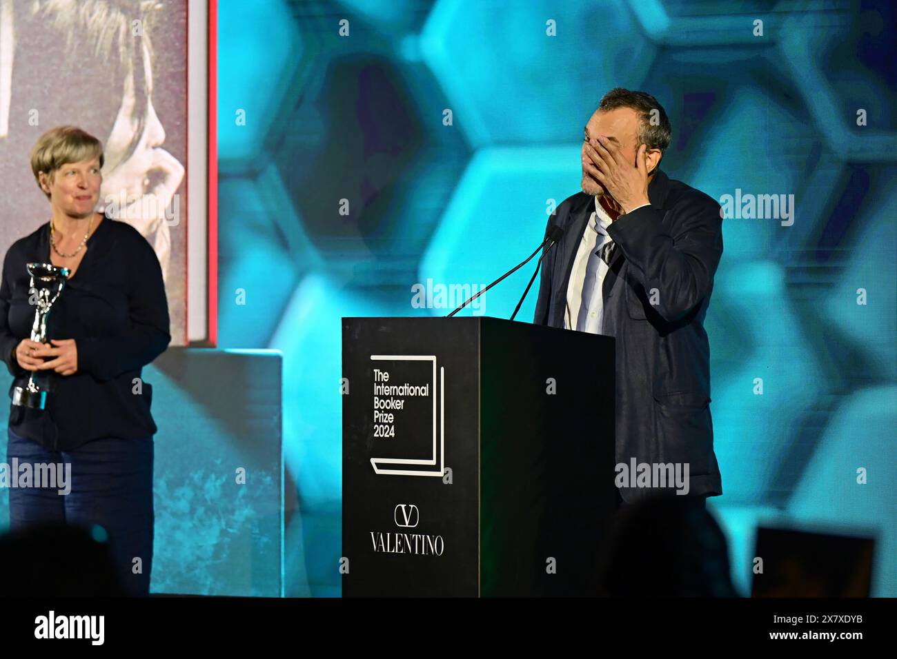 LONDON, ENGLAND MAY 21 2024 Translator Michael Hofman winners of the International Booker