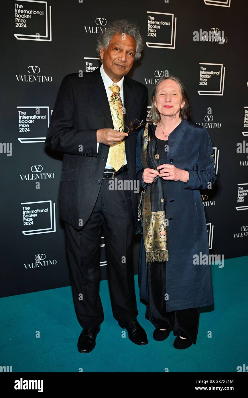 LONDON, ENGLAND - MAY 21 2024: Judge Romesh Gunesekera (L) and guest attends The International Booker Prize 2024 announcement at Tate Modern in London, England. Credit: See Li/Picture Capital/Alamy Live News Stock Photo