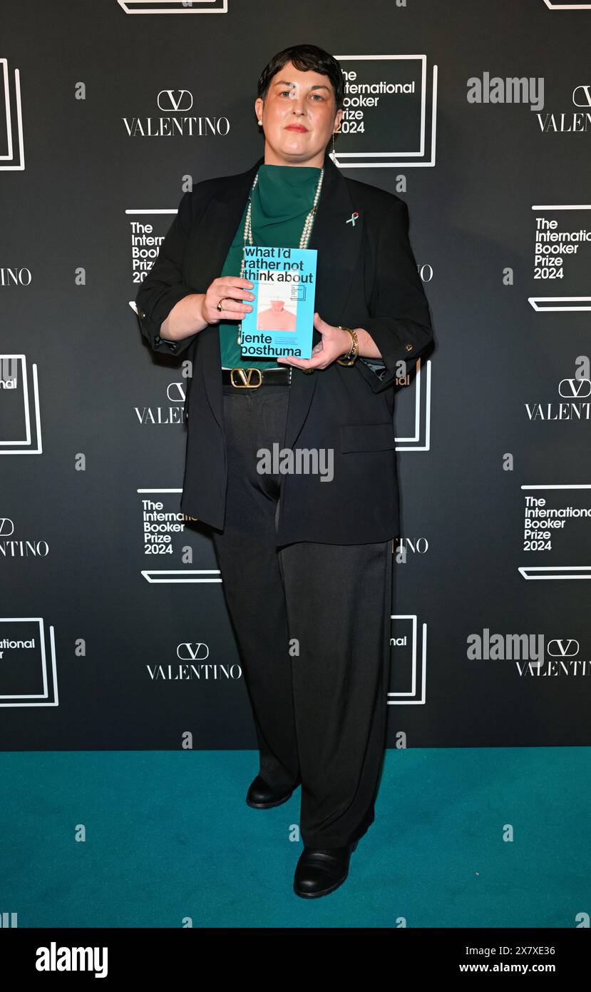 LONDON, ENGLAND - MAY 21 2024: Translator Sarah Timmer Harvey with the shortlisted book 'What I'd Rather Not Think About' attends The International Booker Prize 2024 announcement at Tate Modern in London, England. Credit: See Li/Picture Capital/Alamy Live News Stock Photo