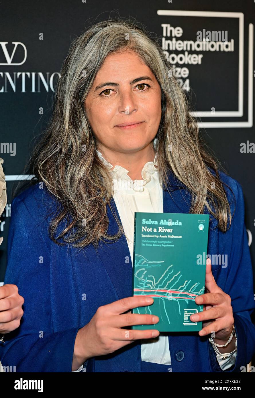 LONDON, ENGLAND - MAY 21 2024: Author Selva Almada with the shortlisted book 'Not a River'attends The International Booker Prize 2024 announcement at Tate Modern in London, England. Credit: See Li/Picture Capital/Alamy Live News Stock Photo