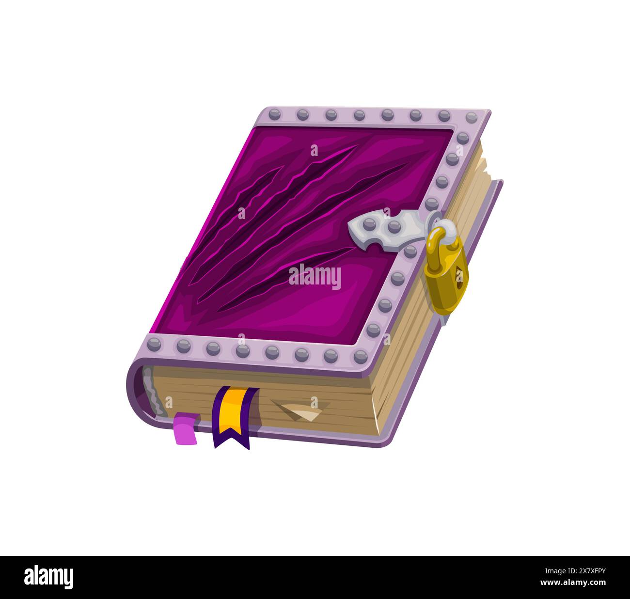 Game book, isolated cartoon vector ornate, mystical grimoire with a ...