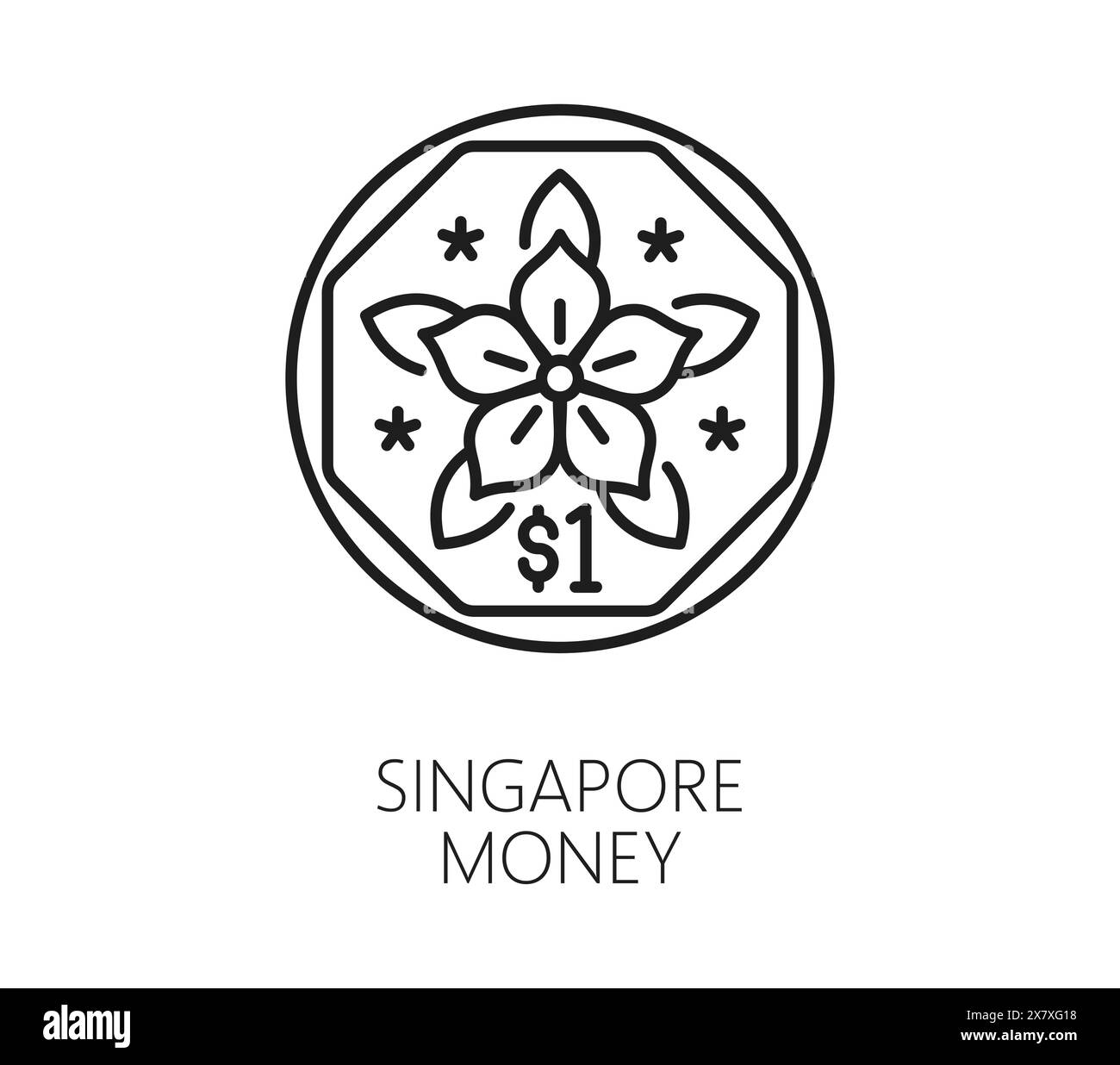 Singapore money currency coin Black and White Stock Photos & Images - Alamy