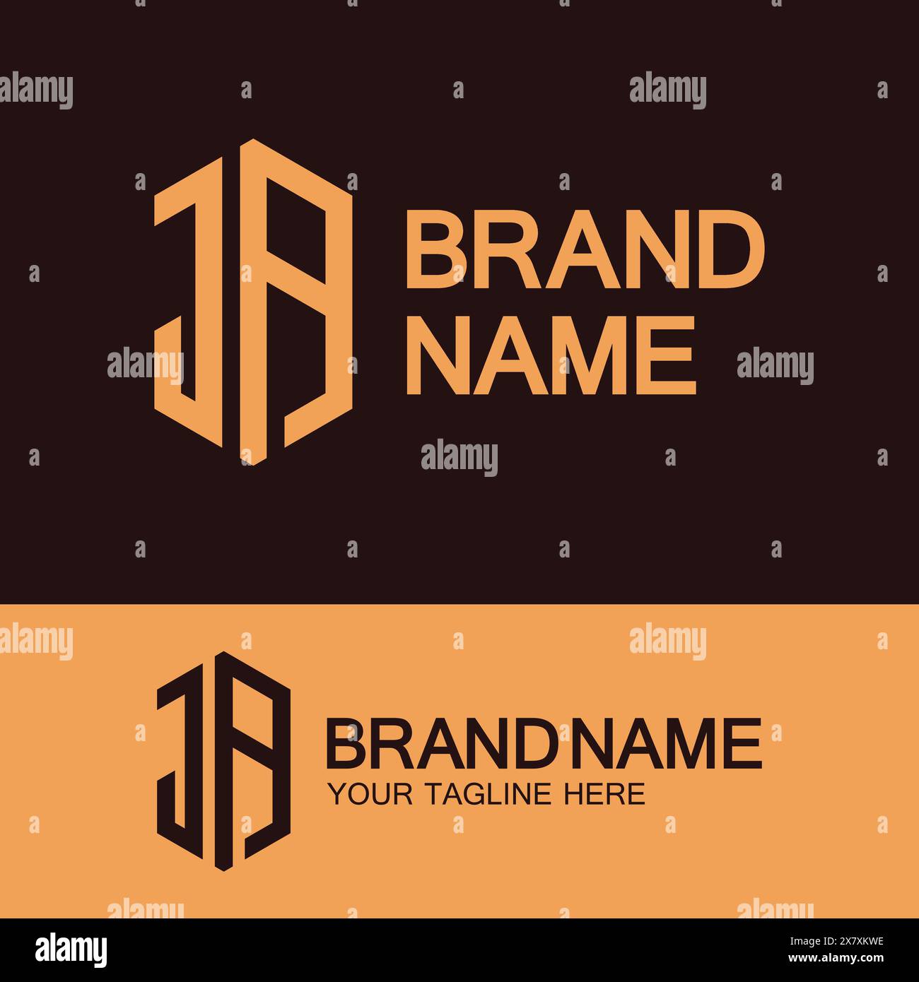 Creative letter AJ or JA monogram  simple logo design. Stock Vector