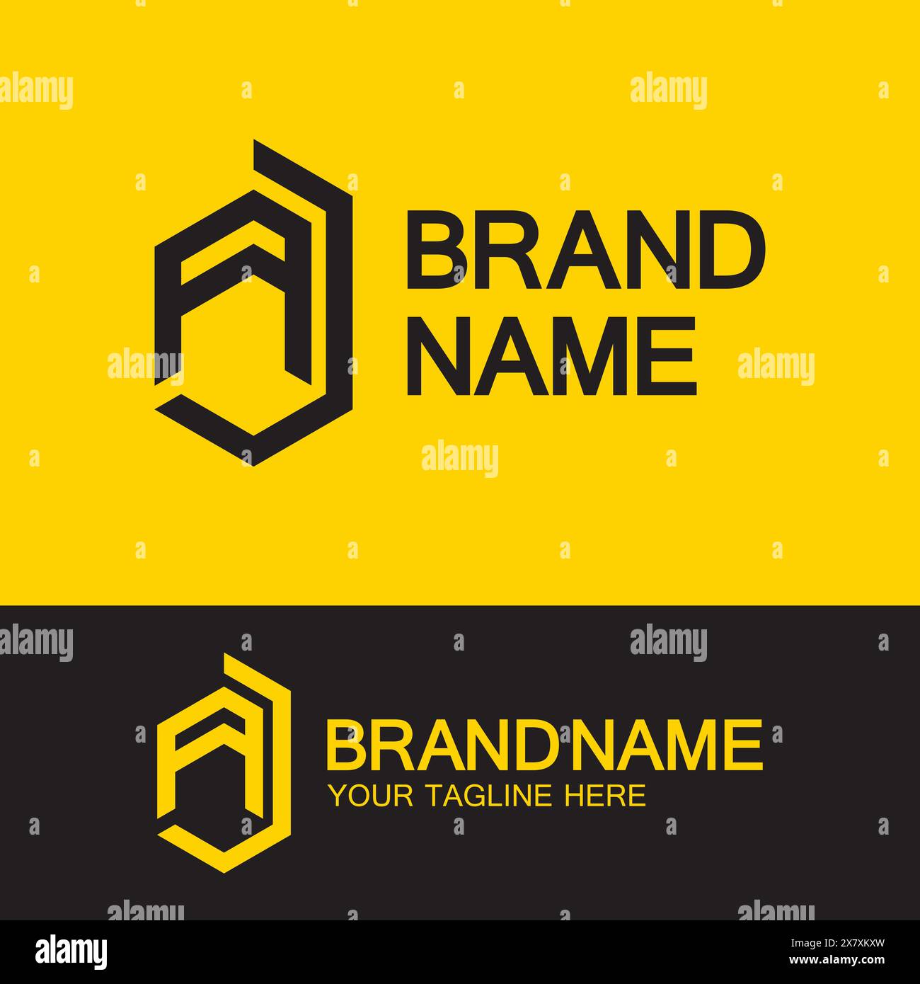 Creative letter AJ or JA monogram  simple logo design. Stock Vector