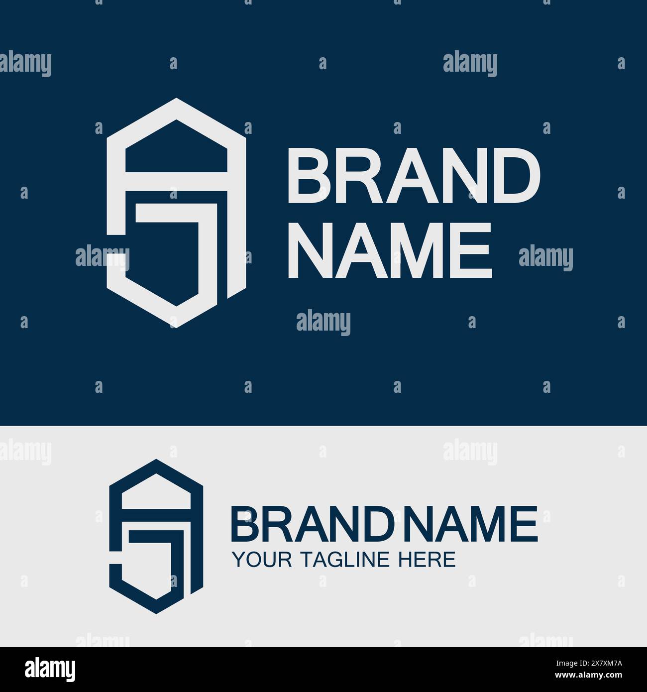 Creative letter AJ or JA monogram  simple logo design. Stock Vector