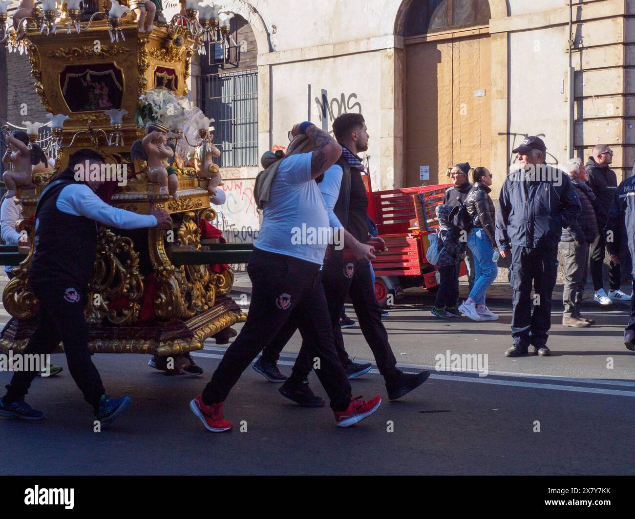 Man carrying european christian flag hi-res stock photography and ...