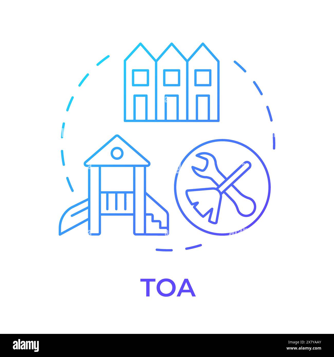 TOA blue gradient concept icon Stock Vector