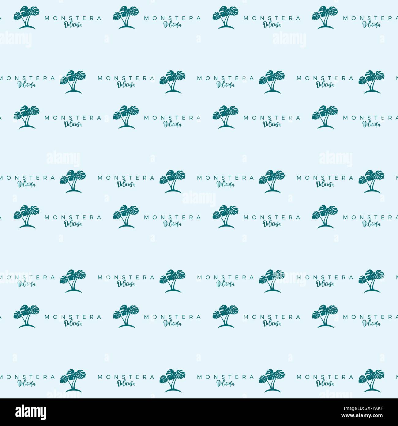 Monstera Deliciosa Seamless Pattern. monstera background vector Stock Vector