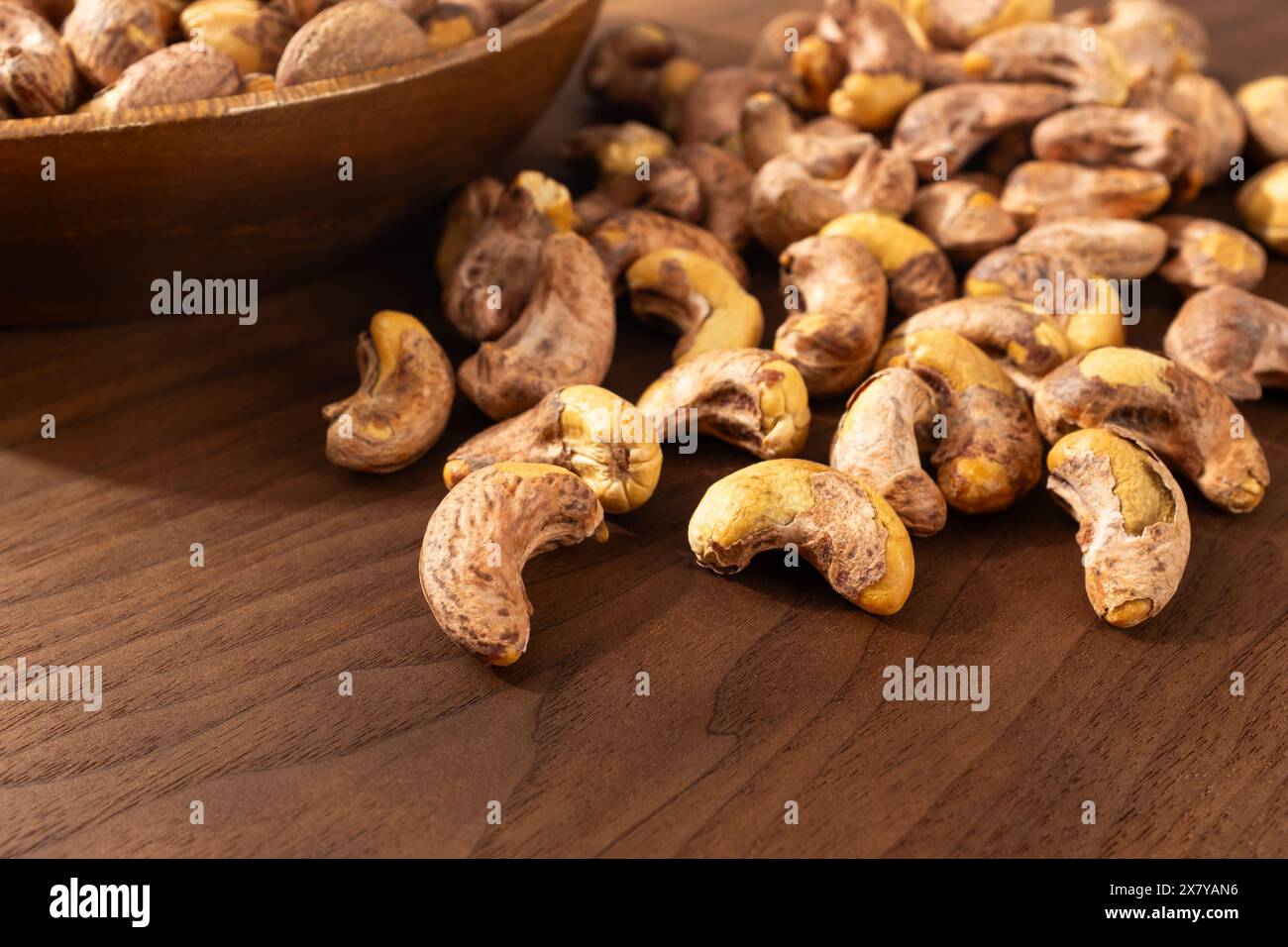 Roasted cashew nuts with shells stock photo alamy
