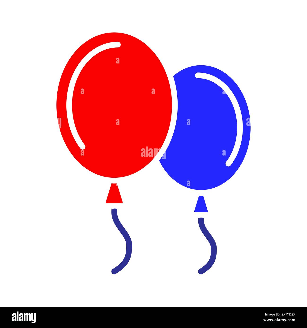 Patriotic balloon icon. Red, white, and blue balloon with star and stripes design. Celebration and festive decoration concept. Stock Vector