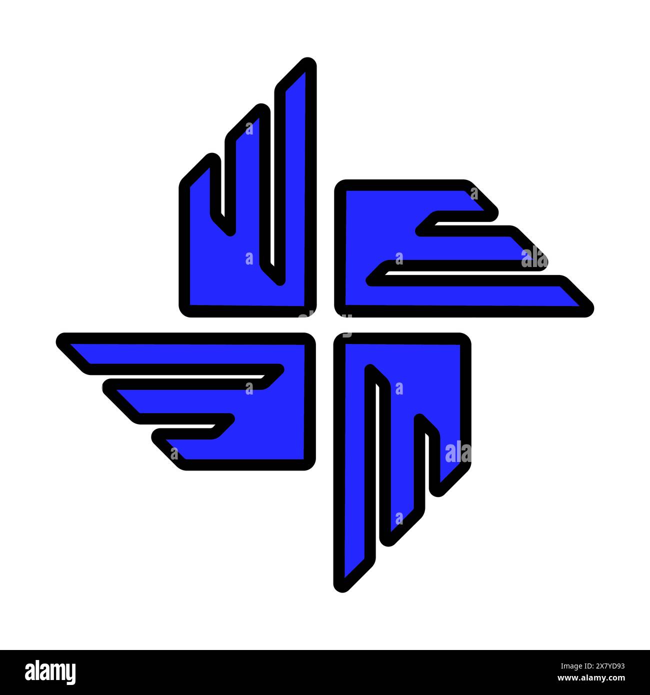 Abstract USA eagle icon. Blue color. Symbol of freedom, strength, and 