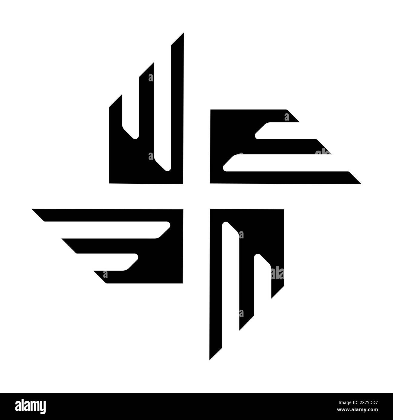 Abstract USA eagle icon. Blue color. Symbol of freedom, strength, and 
